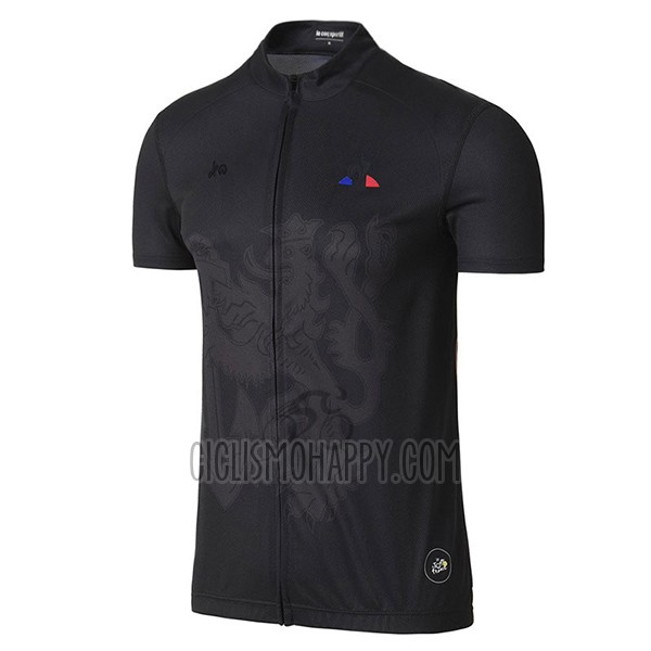 Tour de France Cycling Jersey Bib Short 2017 Men Short Sleeve Black